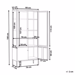 Display Cabinet OXTED Metal 80 cm Black