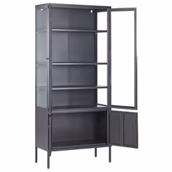 Display Cabinet OXTED Metal 80 cm Black - Additional view 4