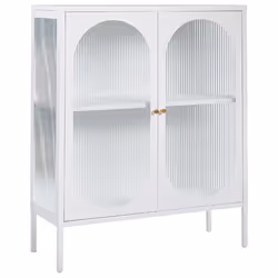 Glass Display Cabinet SARRE Metal 90 cm White