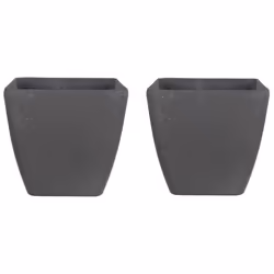 Set of 2 Plant Pots 34 x 34 x 34 cm Grey ZELI