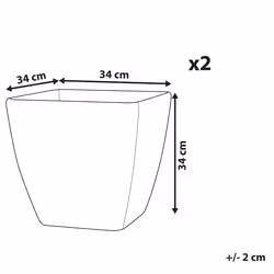 Set of 2 Plant Pots 34 x 34 x 34 cm Grey ZELI