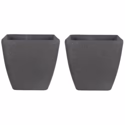 Set of 2 Plant Pots 42 x 42 x 42 cm Grey ZELI