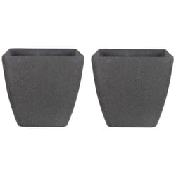 Set of 2 Plant Pots 42 x 42 x 42 cm Grey ZELI