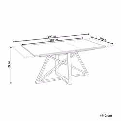 Extending Dining Table MAXIMUS White Marble 160/200 cm 90 cm