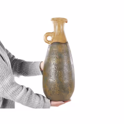 Terracotta Decorative Vase 50 cm Green and Gold MARONEJA
