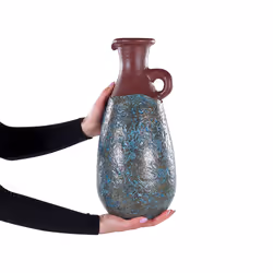 Terracotta Decorative Vase 40 cm Blue and Brown VELIA