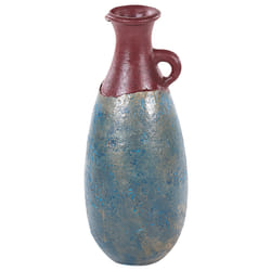 Terracotta Decorative Vase 50 cm Blue Brown VELIA