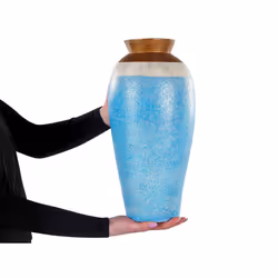 Terracotta Decorative Vase 42 cm Blue PLATEJE