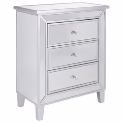 3 Drawer Chest BREVES Mirrored Silver