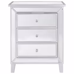 3 Drawer Chest BREVES Mirrored Silver