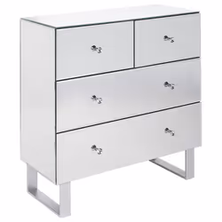 5 Drawer Chest NESLE Mirrored Silver