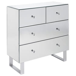 5 Drawer Chest NESLE Mirrored Silver