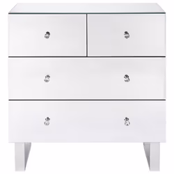 5 Drawer Chest NESLE Mirrored Silver