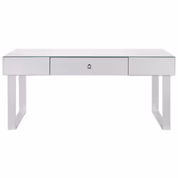 Coffee Table NESLE Mirrored Silver with Storage