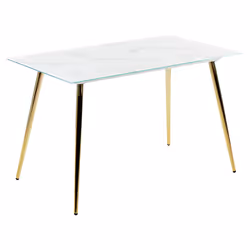 Dining Table MULGA White Marble 120 cm 70 cm Tempered Glass