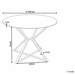 Dining Table BOSCO Black 105 cm 105 cm Tempered Glass