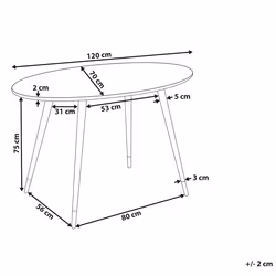 Dining Table GUTIERE White Marble 120 cm 70 cm