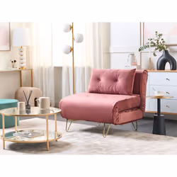Single Sofa Bed VESTFOLD Velvet Pink