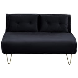 Sofa Bed VESTFOLD Velvet Black 2 Seater