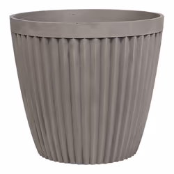 Set of 2 Plant Pots POKA Stone 36 cm Taupe