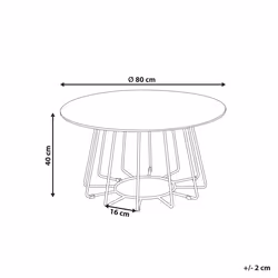 Coffee Table BERNIE Tempered Glass White Marble