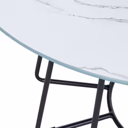 Coffee Table BERNIE Tempered Glass White Marble