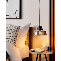 Glass Pendant Lamp Black and Silver TALPARO