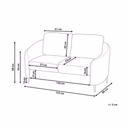 Sofa TROSA Fabric Light Grey 2 Seater