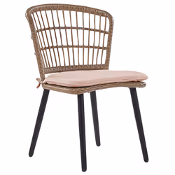 Garden Dining Set 6 Seater ALIANO with Cushions PE Rattan Pastel Pink
