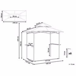 Gazebo NARO Metal 240 cm 148 cm Dark Green