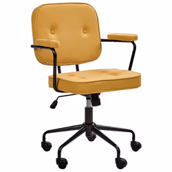 Desk Chair PAWNEE Faux Leather Yellow