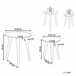 Set of 2 Side Tables BARJU Mango Wood White