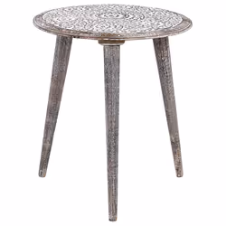 Set of 2 Side Tables BARJU Mango Wood White