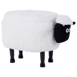 Storage Animal Stool SHEEP Fabric White