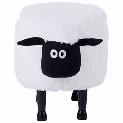 Storage Animal Stool SHEEP Fabric White