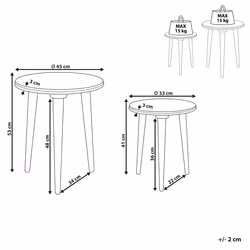 Set of 2 Side Tables JATRA Mango Wood Grey