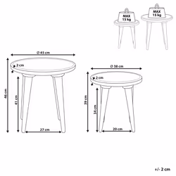 Set of 2 Side Tables MAHARO Mango Wood Light Green