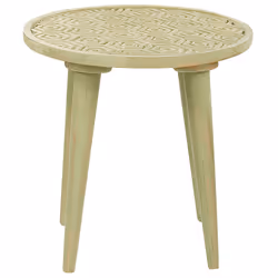 Set of 2 Side Tables MAHARO Mango Wood Light Green