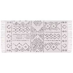 Wool Area Rug 80 x 150 cm White and Black ALKENT