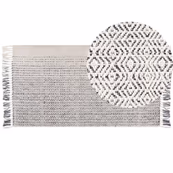 Wool Area Rug 80 x 150 cm White and Grey OMERLI