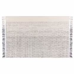 Wool Area Rug 140 x 200 cm White and Grey  OMERLI