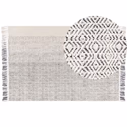 Wool Area Rug 160 x 230 cm White and Grey OMERLI