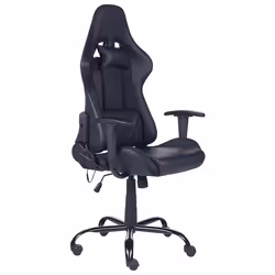 Gaming Chair Swivel GLEAM Faux Leather Black