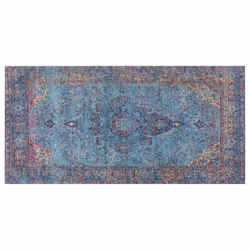 Cotton Area Rug 80 x 150 cm Blue KANSU