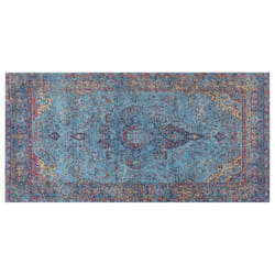 Cotton Area Rug 80 x 150 cm Blue KANSU