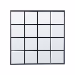 Metal Window Wall Mirror 78 x 78 cm Black BLESLE