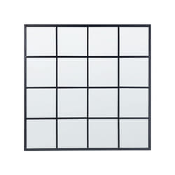 Metal Window Wall Mirror 78 x 78 cm Black BLESLE