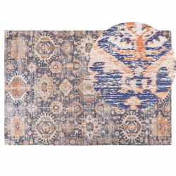 Cotton Area Rug 140 x 200 cm Blue and Red KURIN