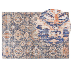 Cotton Area Rug 140 x 200 cm Blue and Red KURIN