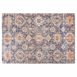 Cotton Area Rug 140 x 200 cm Blue and Red KURIN